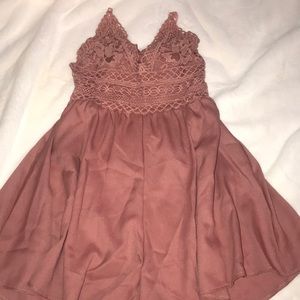 ROMWE Contrast Lace Knot Back Cami Romper